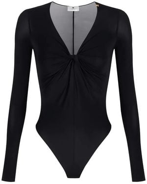 Elisabetta Franchi Draped Long-Sleeves Bodysuit - Blue