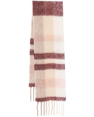Peserico Checked Fringed Scarf - Pink