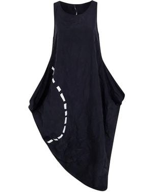 Maria Calderara Crinkled-Finish Asymmetric Midi Dress - Blue