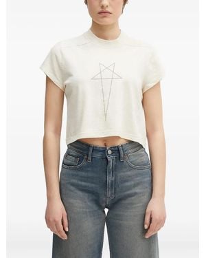 Rick Owens Geometric-Print Short-Sleeved T-Shirt - Blue
