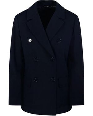 Max Mara Double-Breasted Coat - Blue