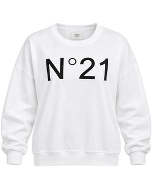 N°21 Logo-Print Sweatshirt - White