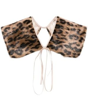 N°21 Cuello Con Estampado De Leopardo - Marrón