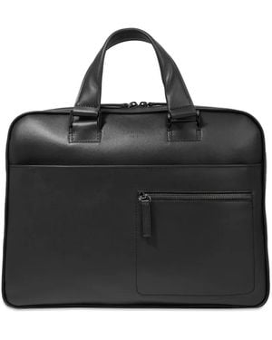 Lancel Logo-Embossed Leather Laptop Bag - Black