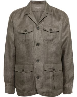 N.Peal Cashmere Linen Shirt Jacket - Gray