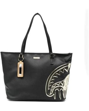 Sprayground Heart-Motif Tote Bag - Black