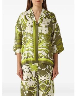 Max Mara Floral-Print Shirt - Green