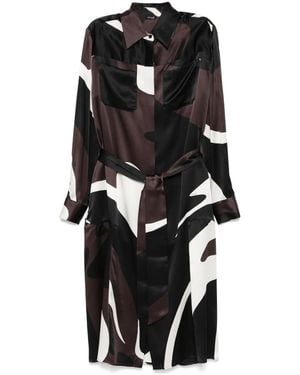Kiton Silk Midi Dress - Black
