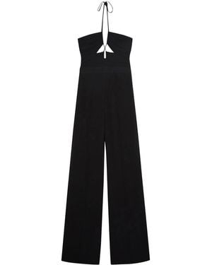 Jonathan Simkhai Gala Plissé-Detail Jumpsuit - Black