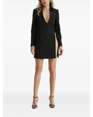 CuAnna Side-Slit Tailored Dress - Black