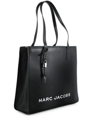 Marc Jacobs Logo-Print Leather Tote Bag - Black