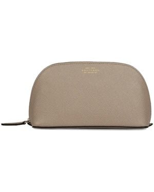 Smythson Panama Kosmetiktasche Mit Reißverschluss - Grau