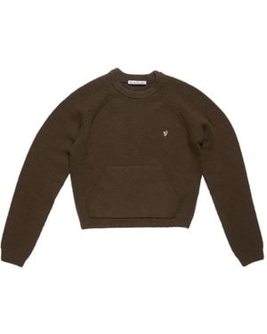 Acne Studios Pocket-Detail Raglan-Sleeve Jumper - Brown