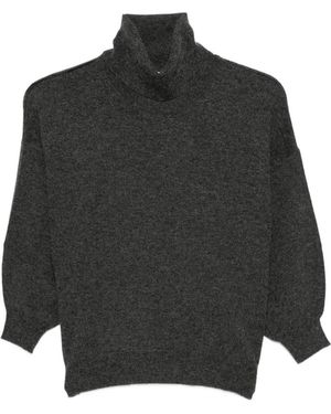 MLM Label Roll-Neck Three-Quarter-Sleeve Sweater - Gray