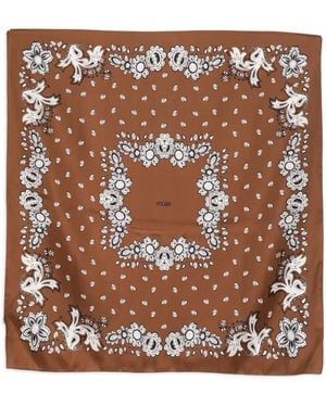 Maje Printed Scarf - Brown