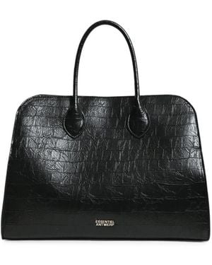 Essentiel Antwerp Katarina Croc-Effect Tote Bag - Black