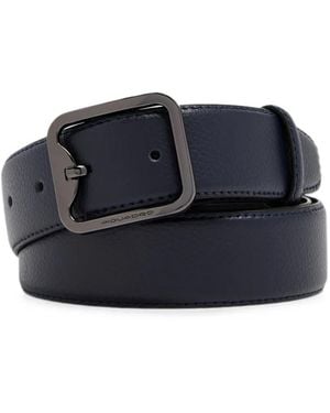 Piquadro Ceinture En Cuir À Fini Grainé - Blue