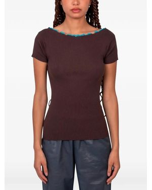 Paloma Wool Sonbou Ribbed-Knit Top - Purple