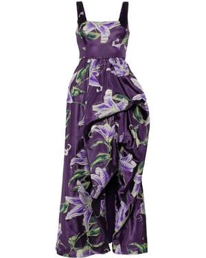Marchesa Abendkleid Mit Eckigem Ausschnitt - Lila
