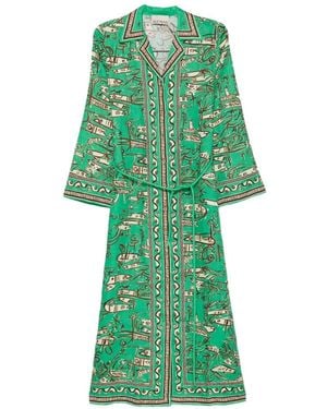 ALÉMAIS Fish Sticks Printed Maxi Dress - Green