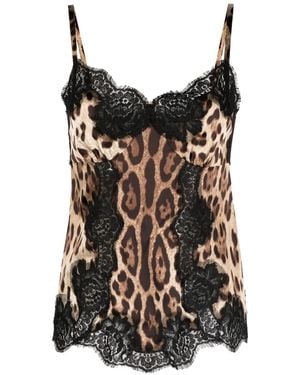 Dolce & Gabbana Canottiera Leopardata - Marrone
