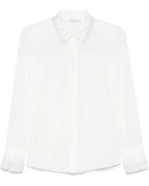 Patrizia Pepe Crystal-Embellished Georgette Shirt - White