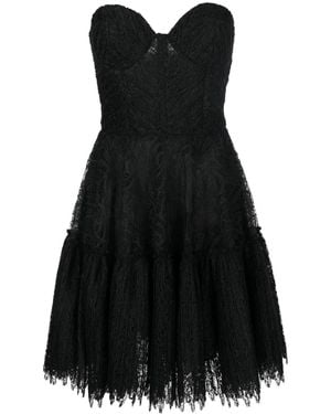 Costarellos Esme Floral-Lace Dress - Black