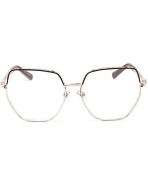 Philipp Plein Geometric-Frame Glasses - Natural