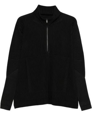 Homme Plissé Issey Miyake Veste Zippée March À Design Plissé - Black