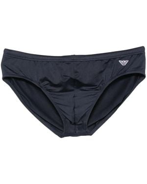 Emporio Armani Logo-Patch Swim Briefs - Blue