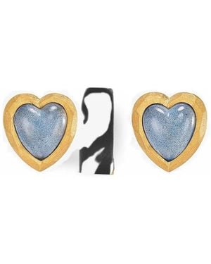 Anabela Chan Heart-Shaped Stud Earrings - Blue