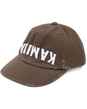 KAMIYA Upside-Down Distressed Cap - Brown