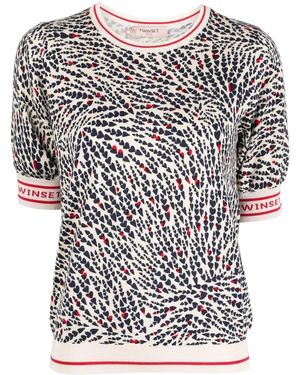 Twinset Heart-Print Logo-Detail T-Shirt - White