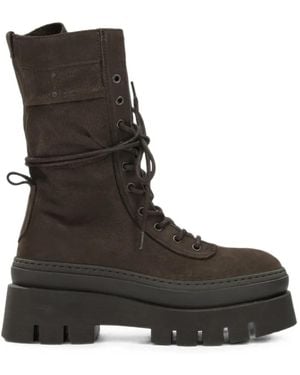 COPENHAGEN Lace-Up Platform Boots - Black