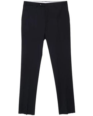 Canali Travel Pressed-Crease Tailored Pants - Blue