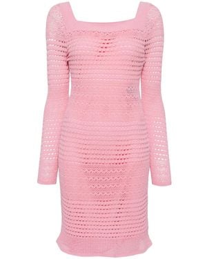 Tom Ford Gestricktes Minikleid Mit Eckigem Ausschnitt - Pink