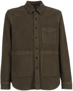 Aspesi Camisa de algodón con múltiples bolsillos - Verde