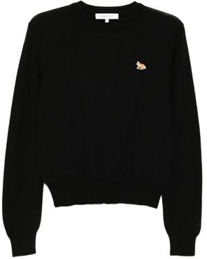 Maison Kitsuné Embroidered-Logo Jumper - Black