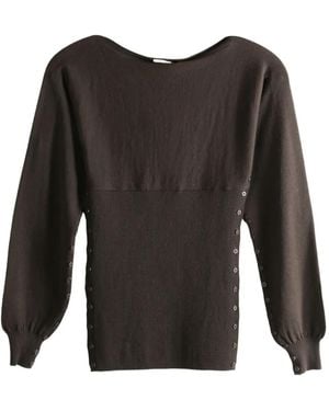 Paloma Wool Jersey De Canalé Con Botones - Negro