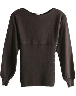 Paloma Wool Jersey De Canalé Con Botones - Negro