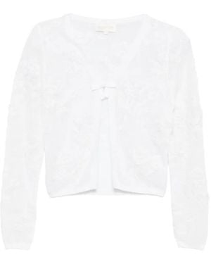 ShuShu/Tong Threadwork Bow Cardigan - White