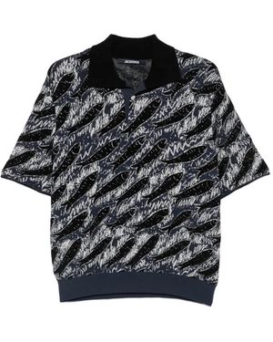 Jacquemus Polo Con Peces Estampados - Negro