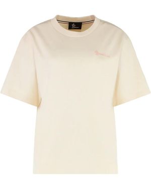 Moncler Crew-Neck Logo T-Shirt - Natural