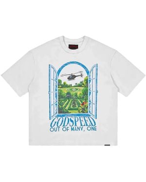 Godspeed Helipad Dreams Graphic-Print T-Shirt - Blue