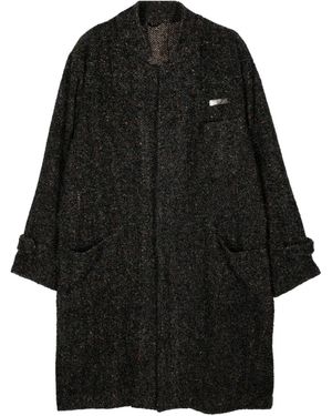 4SDESIGNS Atelier Herringbone-Pattern Coat - Black