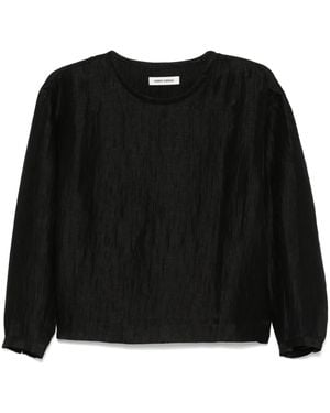 Henrik Vibskov Plissé Keyhole Blouse With Layered Back - Black