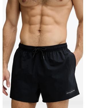 ARMANI EXCHANGE Zwembroek Met Logoprint En Trekkoord - Zwart