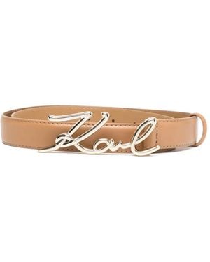Karl Lagerfeld Signature Belt - White