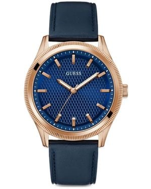 Guess Textured-Dial 44Mm Watch - Blue