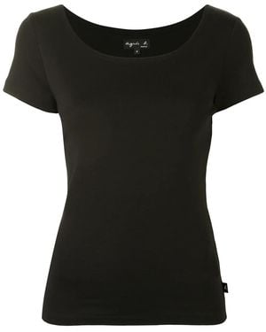 agnès b. Le Chic Scoop Neck T-Shirt - Black